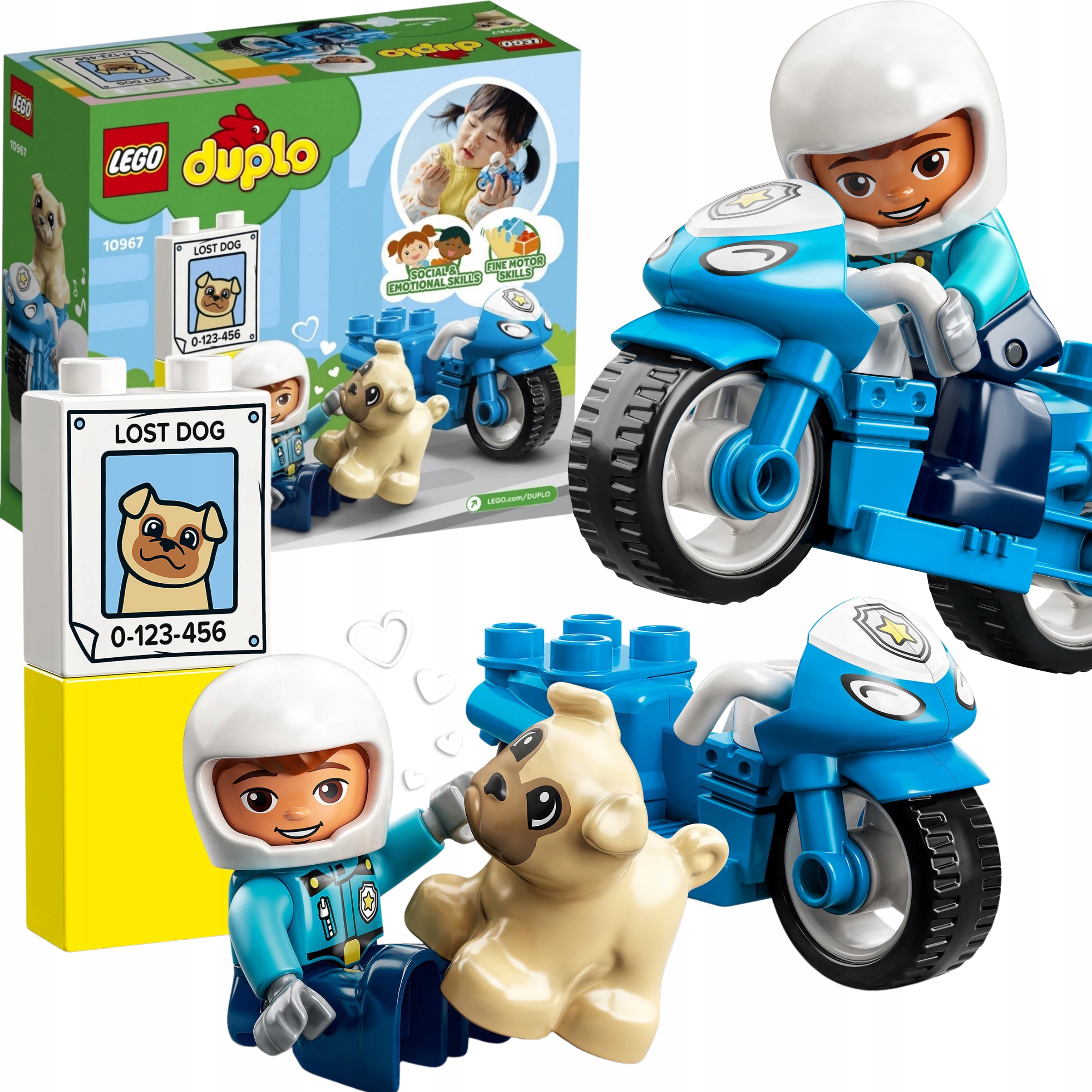 Lego Duplo Motocykl Policyjny Zestaw Klocków Konstrukcyjne XL
