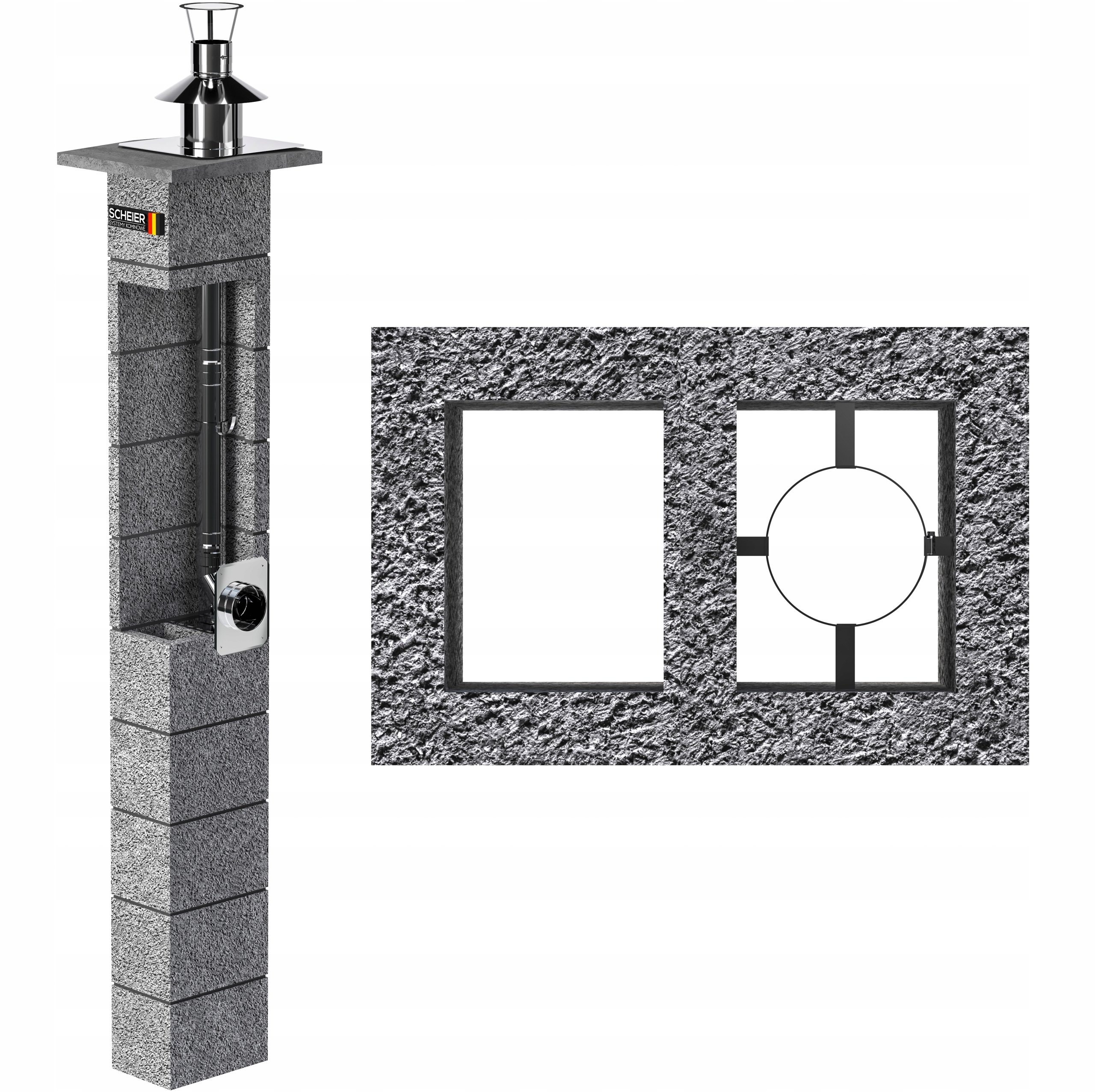 Komín 6 m fi 80 pro plyn s uzavřenou spalovací komorou, plynový komínový systém