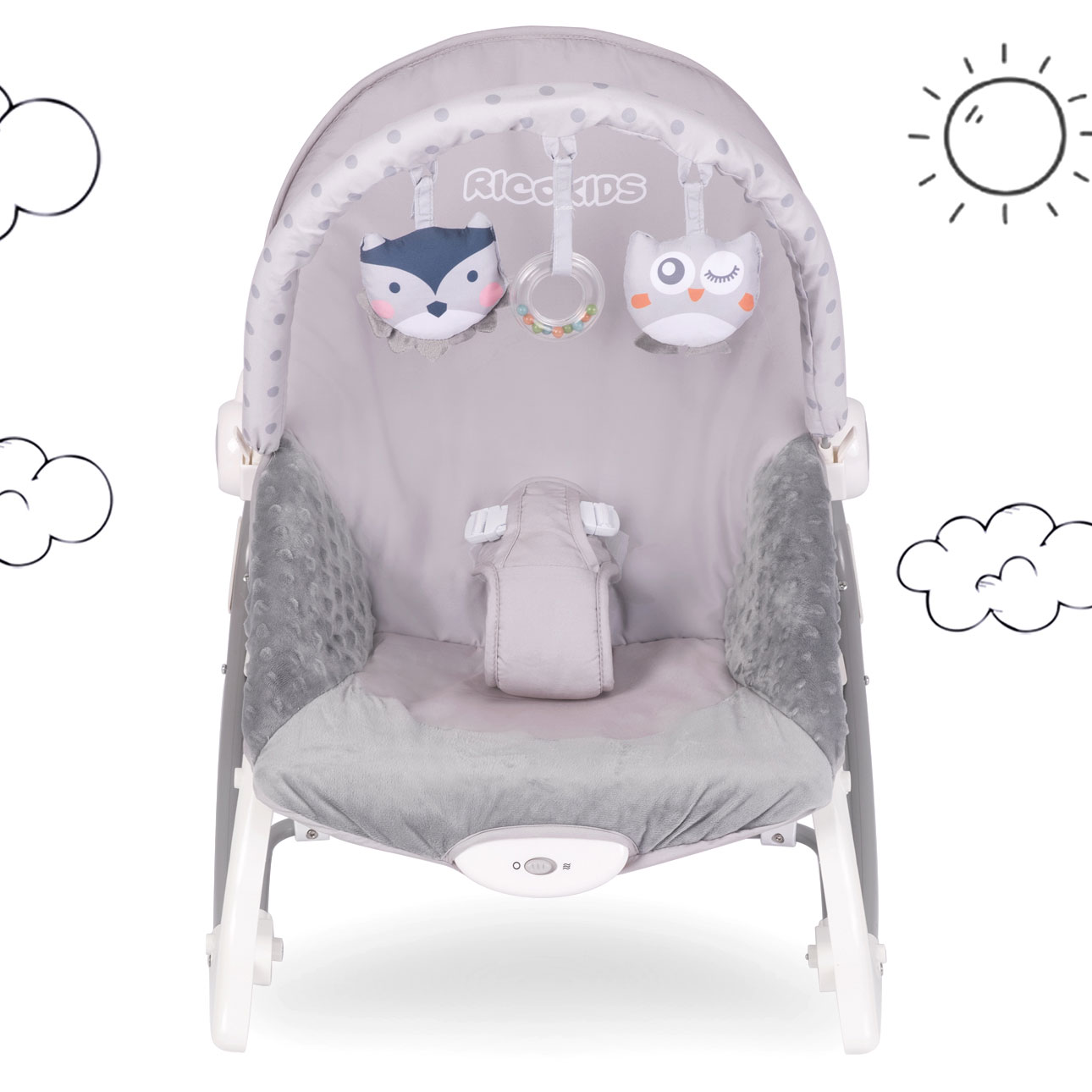 Leżaczek bujaczek z wibracjami Ricokids - wrzosowy Model 7308