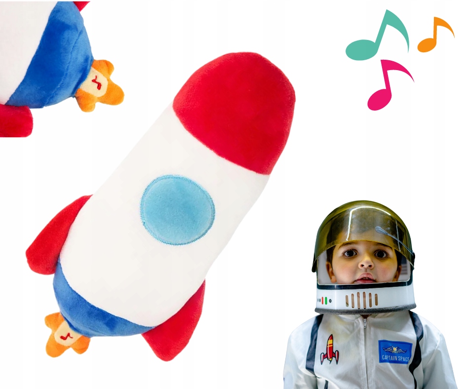 PLUSZOWA MASKOTKA RAKIETA ZE ŚWIATŁEM I DŹWIĘKIEM
