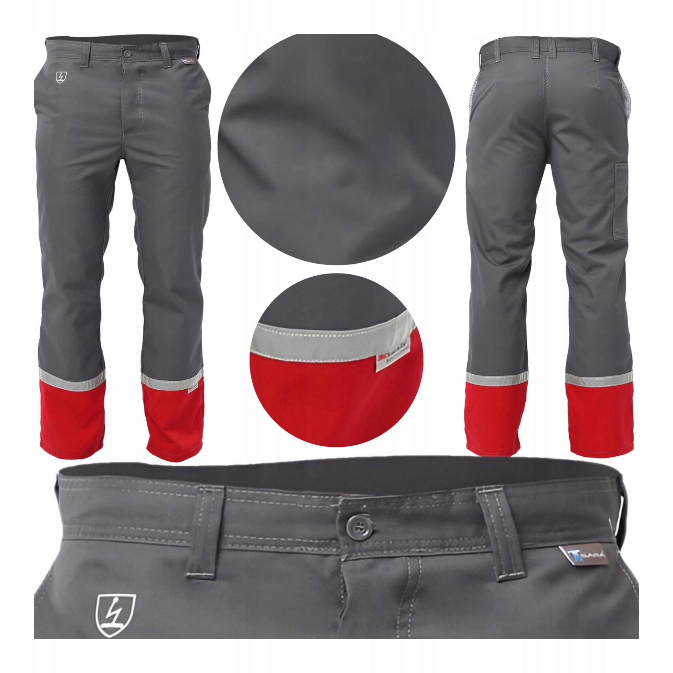 Spodnie Robocze Bhp Ochronne Antystatyczne Elastyczne Odblaskowe 2XL