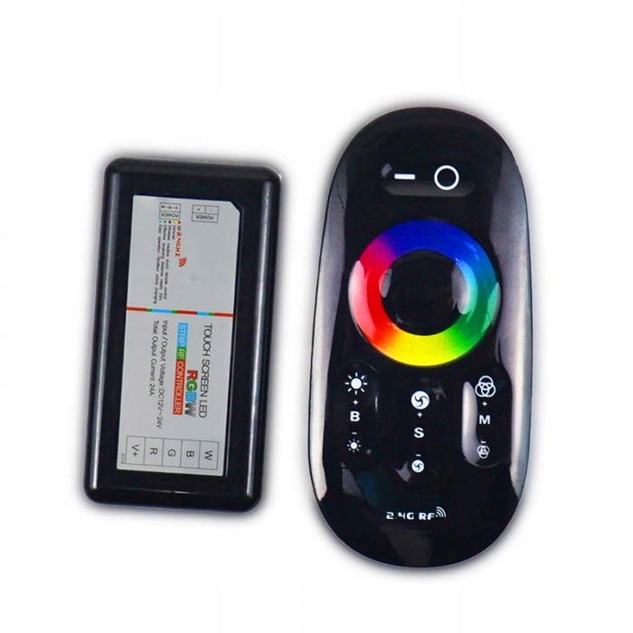 ZESTAW STEROWNIK LED RGBW CZARNY Z PILOTEM RADIOWYM DO TAŚM RGBW 12V/24V Typ sterownik