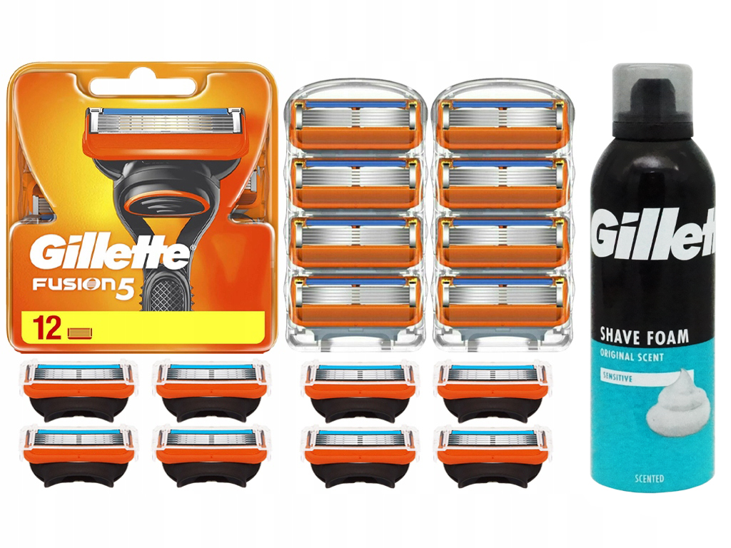 Originální Vložky Čepele Nůžky Do Strojku Gillette Fusion 5 x 12 Pěna