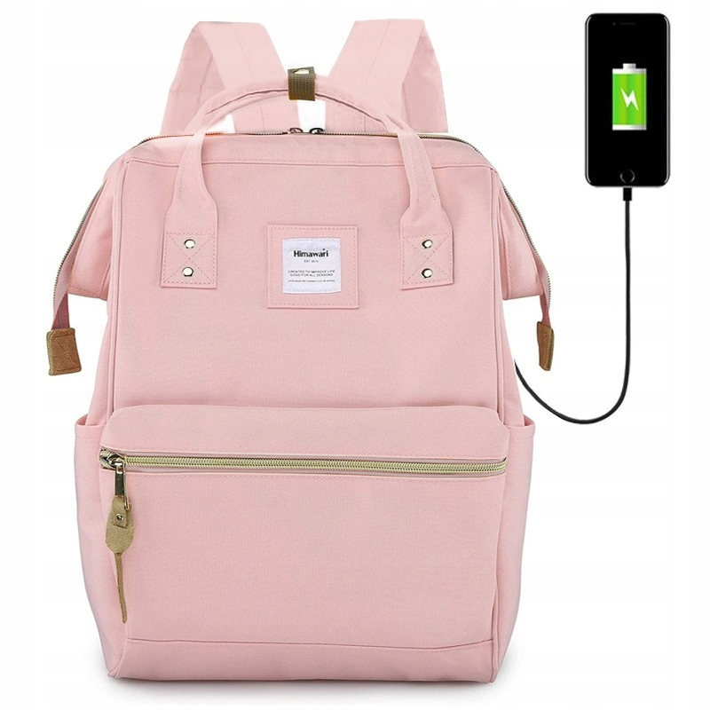 Wro Damski plecak szkolny Himawari 9001 Usb #15 różowy