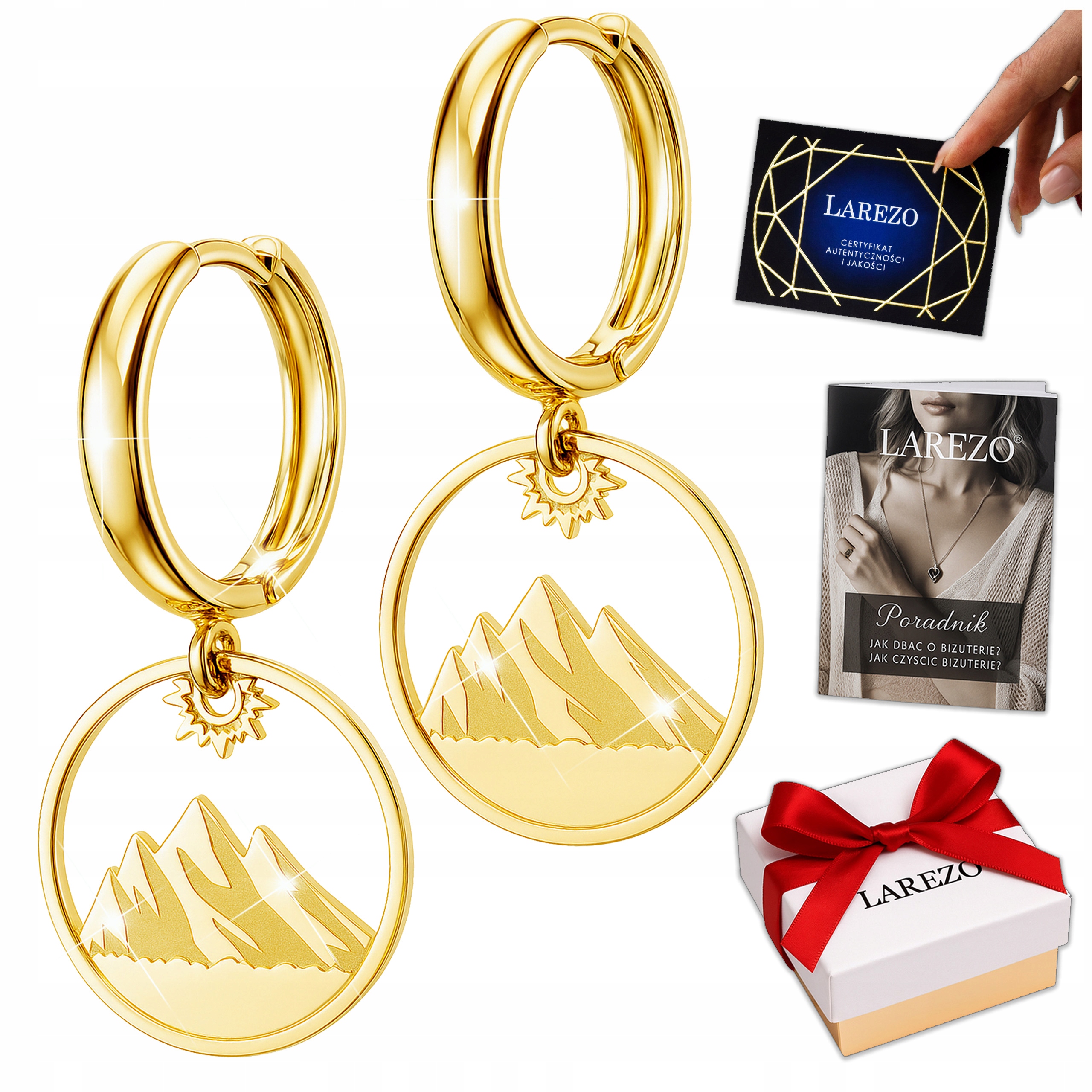 Náušnice zlaté Hory Cestování 925