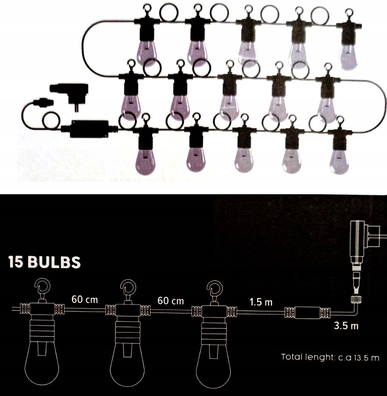 GIRLANDA OGRODOWA RGB WIFI 13,5m SMART CONNECT EAN (GTIN) 8712879155010