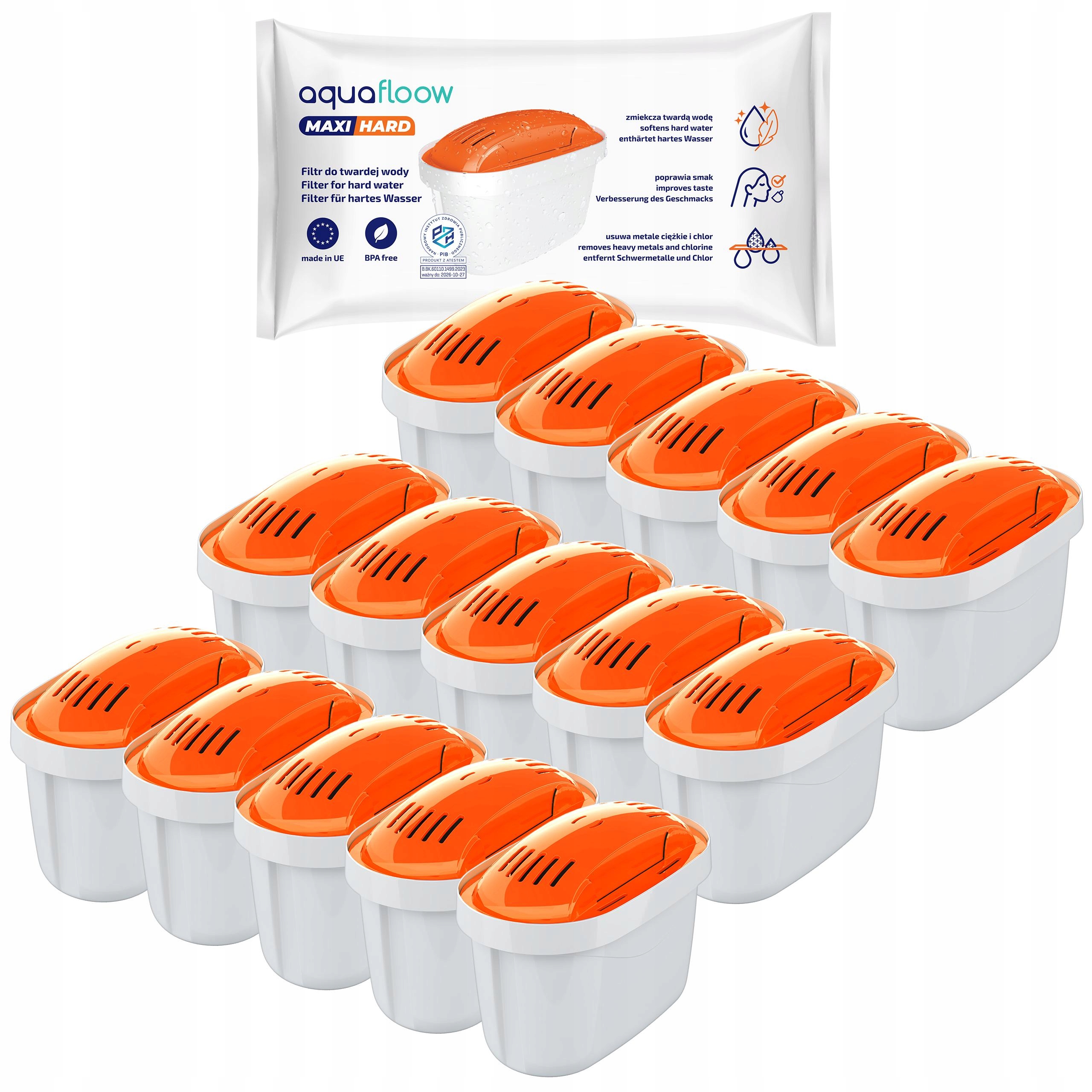 Filtr AquaFloow Maxi Hard pro filtrační konvici Brita Dafi, náhrada 15x