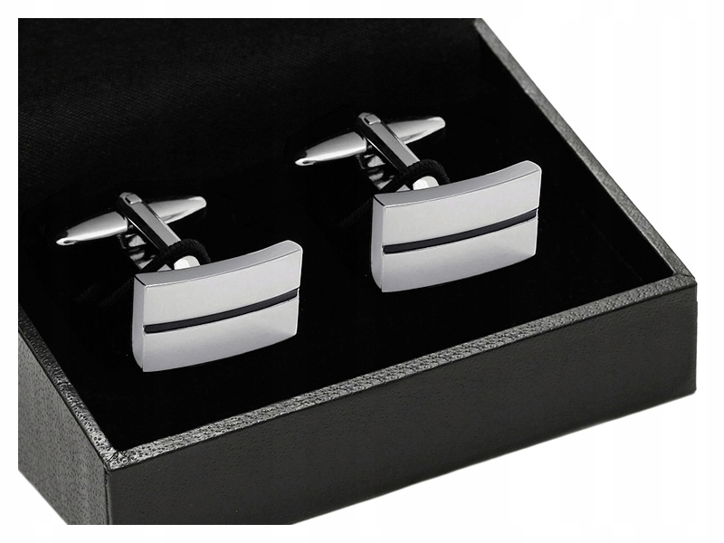 ELEGANCKIE STALOWE Spinki do Mankietów Koszuli Metalowe Pudełko GREG d6-12 Materiał cynk stal