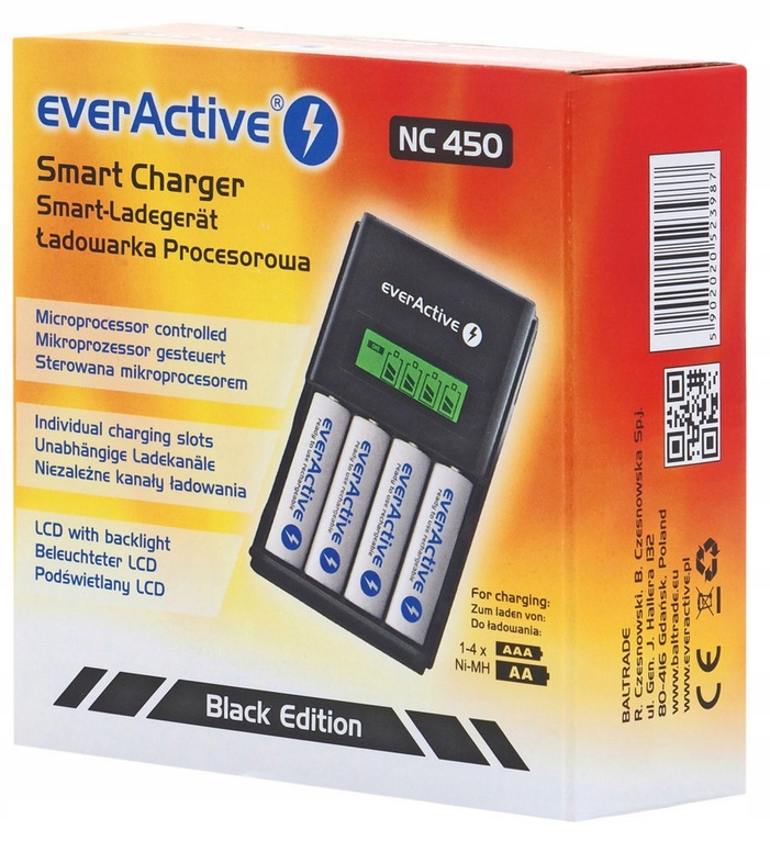 Зарядное устройство NC450 4 батареи EVERACTIVE Brand everActive