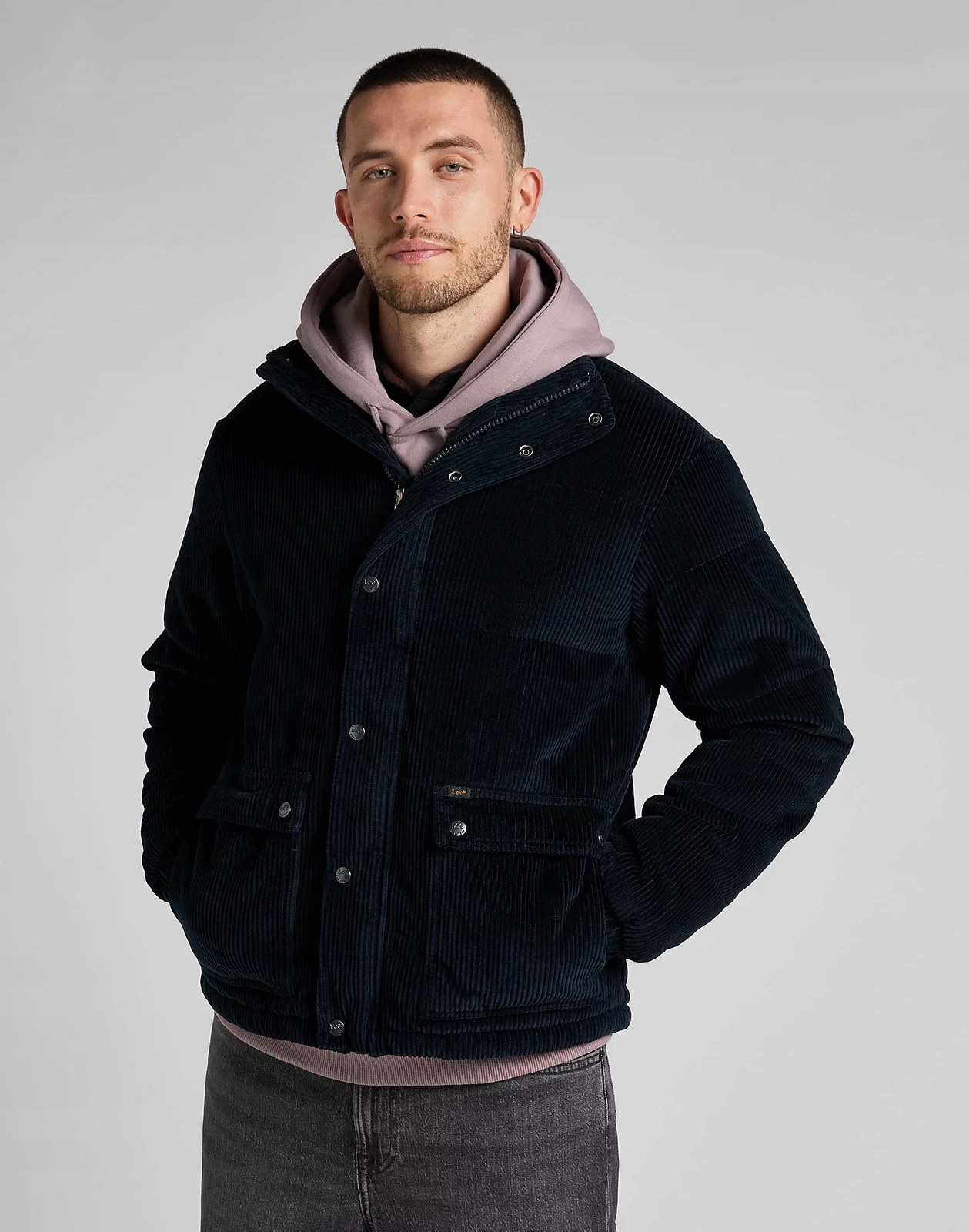 Pánská přechodová bunda Lee Cord Puffer Sky Captain L87FDCHY XXL