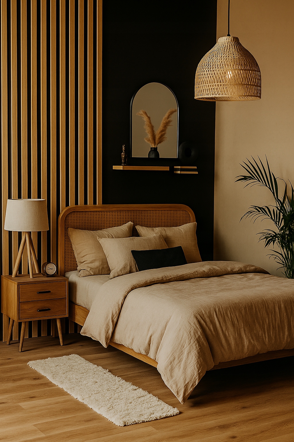 Lamel 3D lamele ścienne panele akustyczne 46x275cm filc Dąb Latte