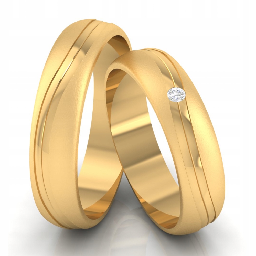 PÓŁOKRĄGŁE OBRĄCZKI ŚLUBNE Z CYRKONIĄ MATOWANE 333