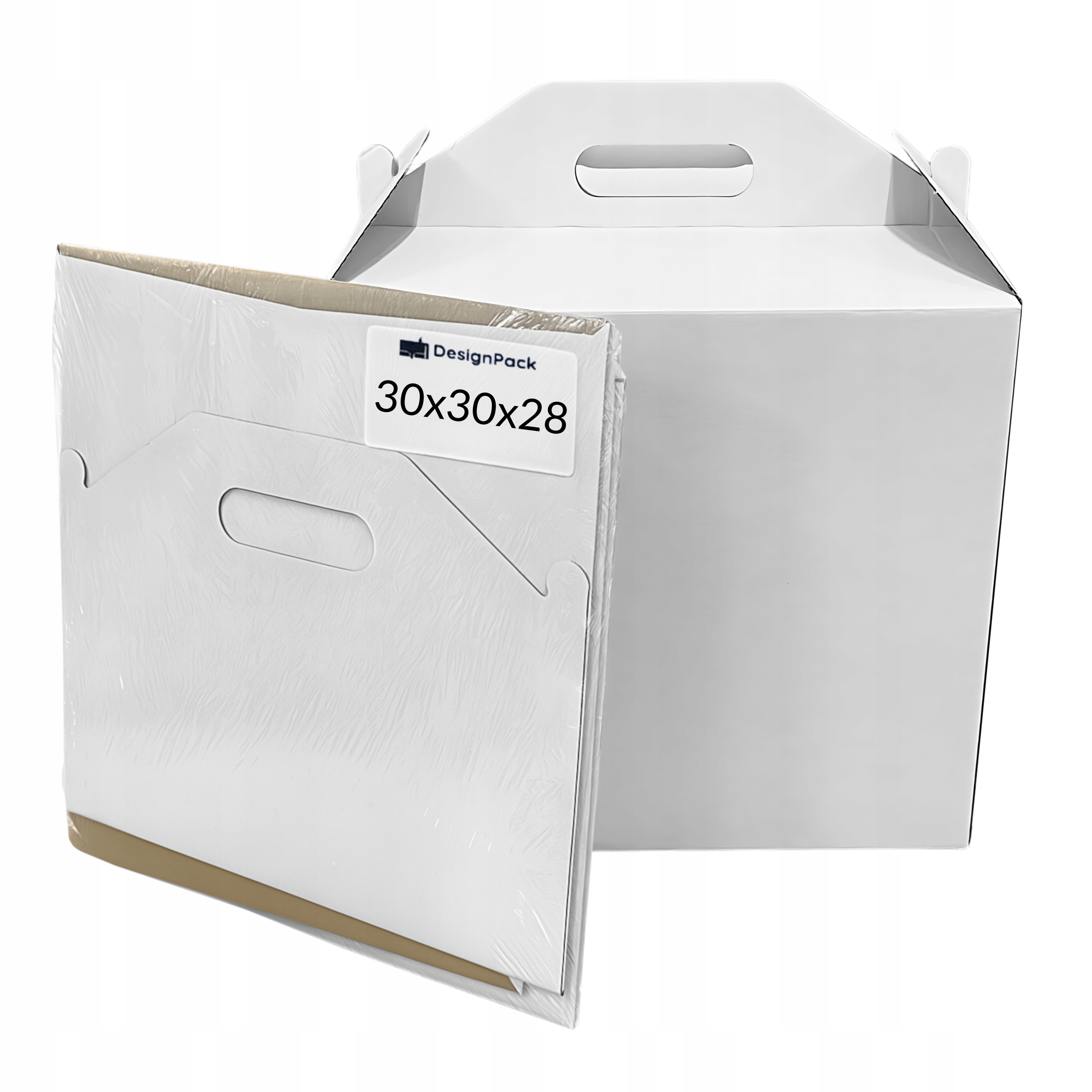 Levně Krabička Krabice Na Dort Dort 30x30x28 cm Pevné Balení Silná Lepenka
