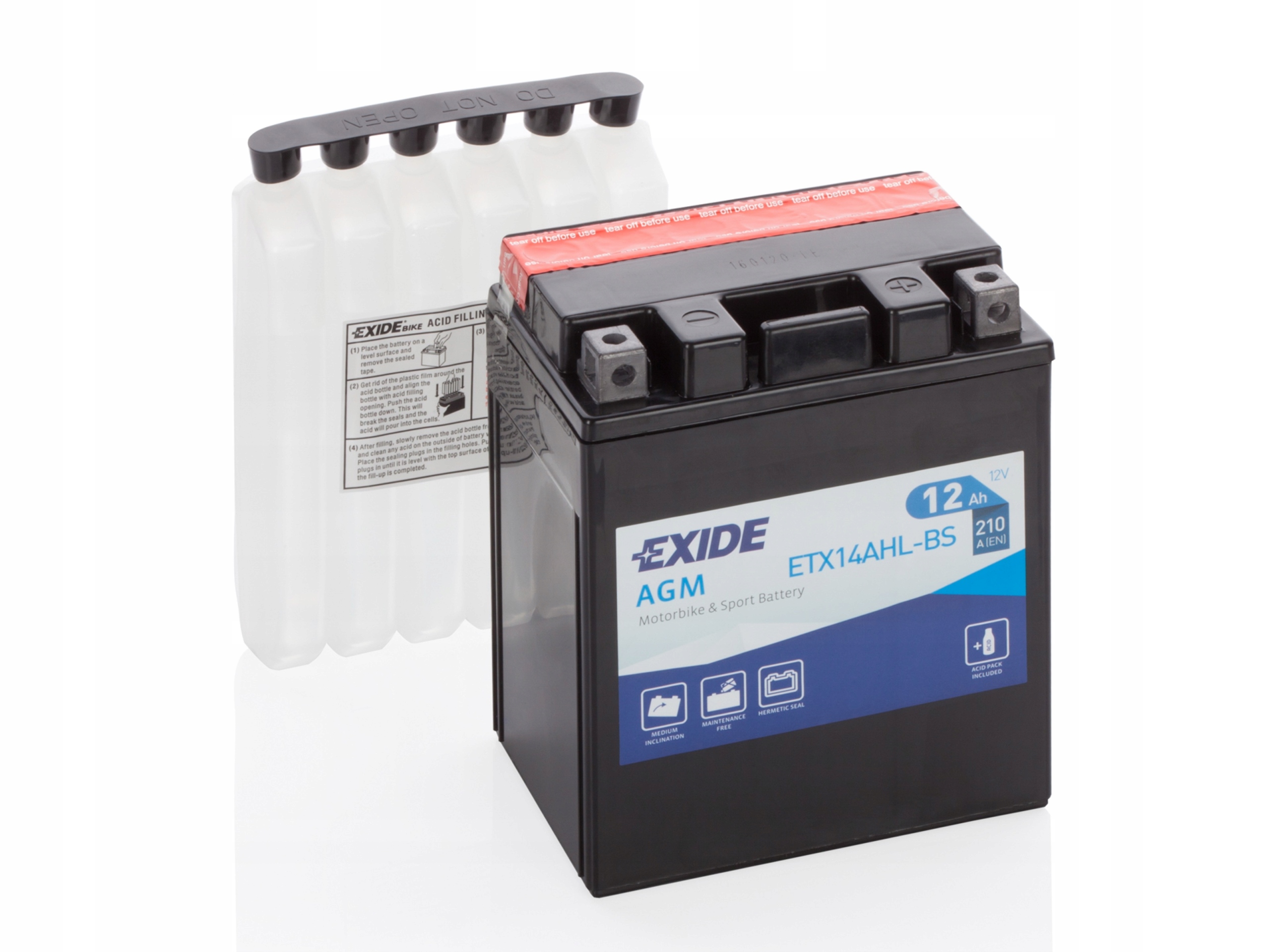 Akumulator 12 Ah Exide Agm dry charged ETX14AHL-BS