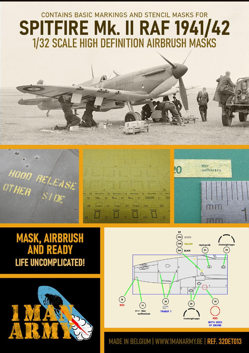Masky Spitfire Mk. I/II Raf 1:32 1 Man Army 32DET013