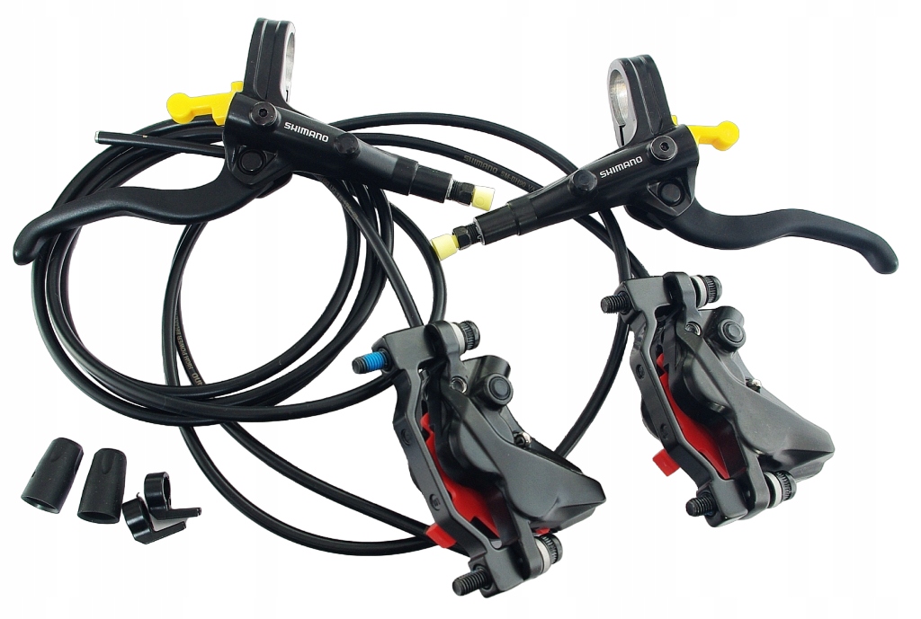 4- Tłoczki Shimano BR-MT420 BL-MT401 Kpl. P+t D02S Dwa Adaptery