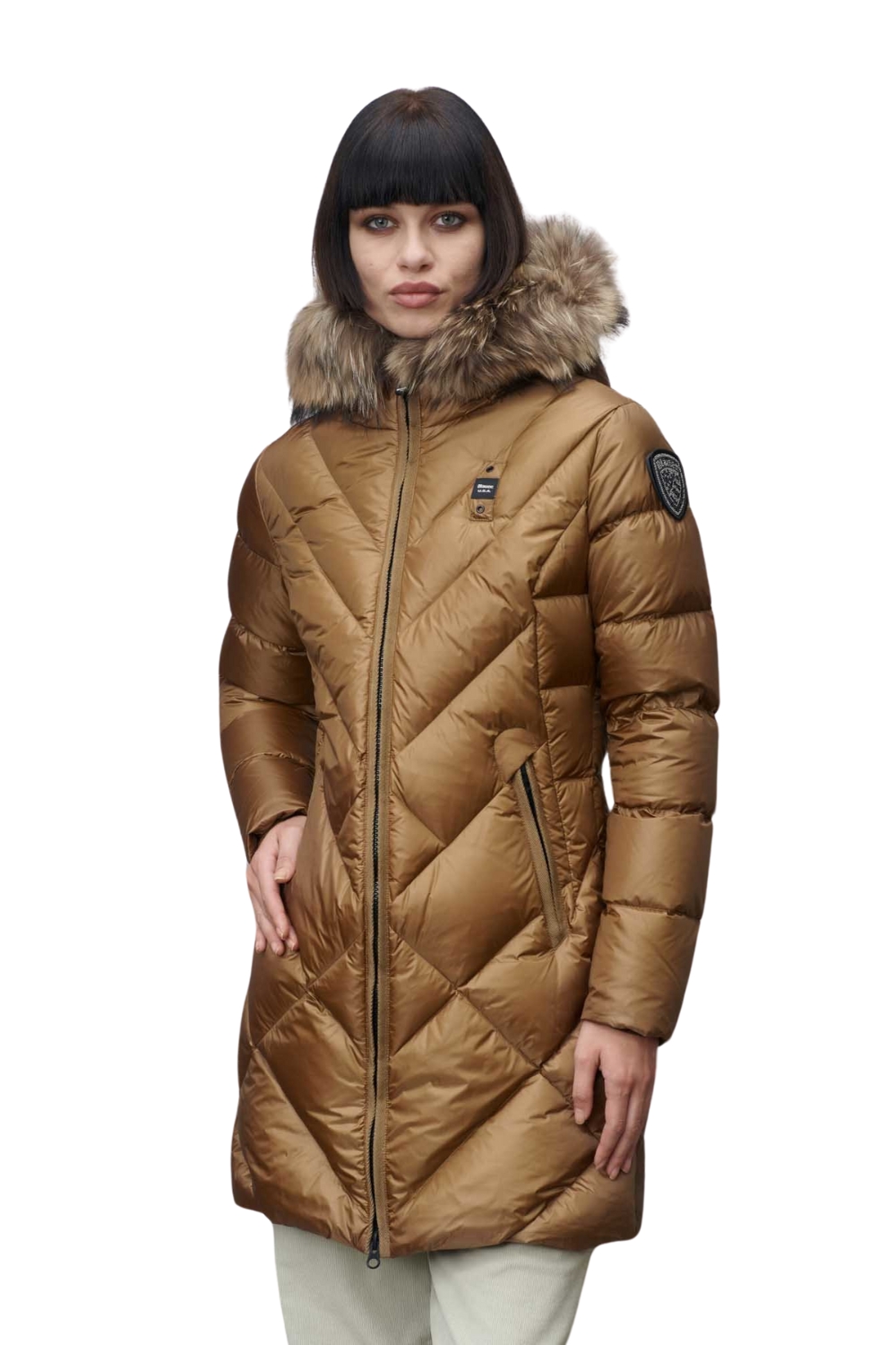 Blauer Hnědá dámská bunda Althea Raincoat Long Jackets M