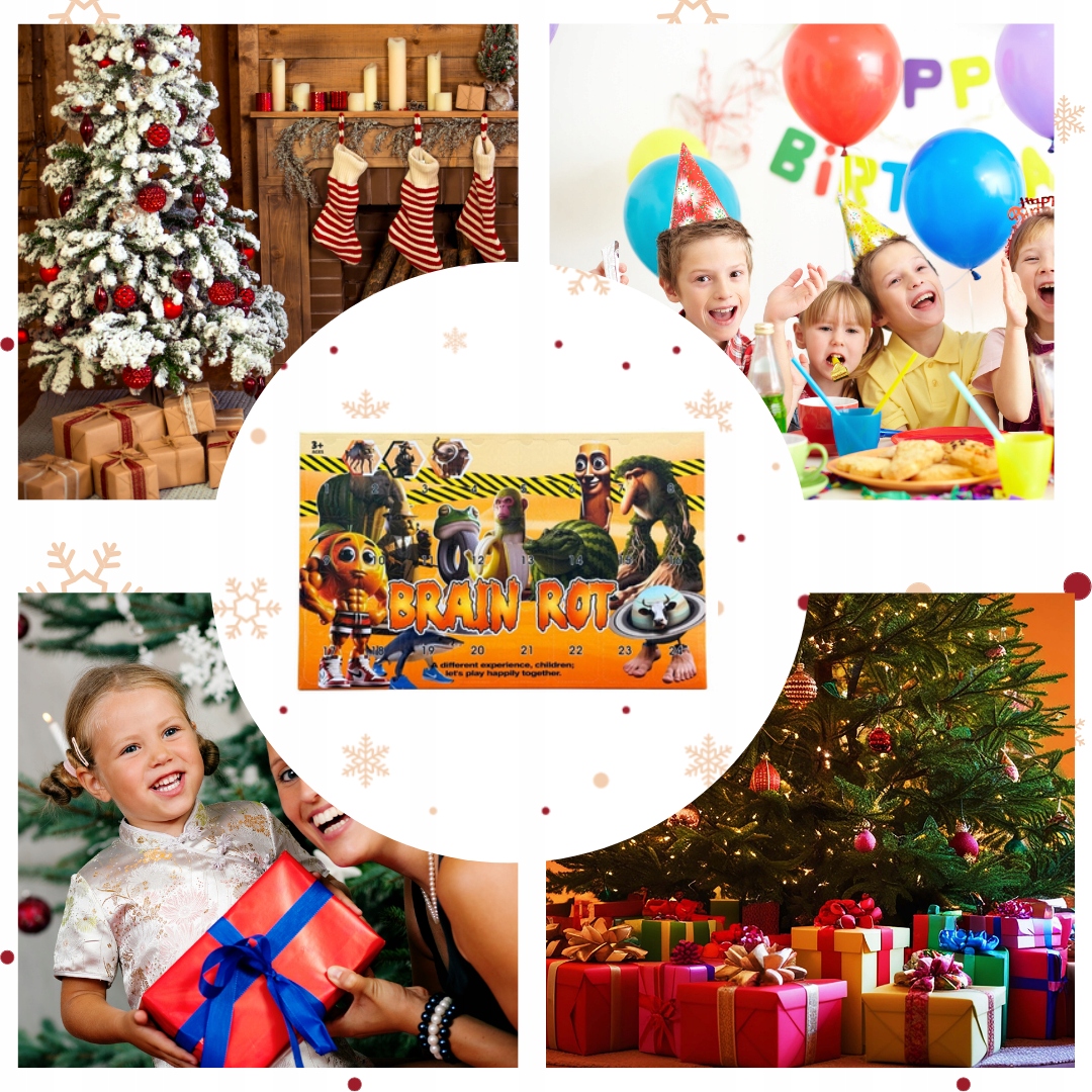 BRAIN ROT Advento kalendorius Žaislai Figūrėlės Raktų pakabukai 24 vnt. DOVANŲ Detalių skaičius 24 vnt.