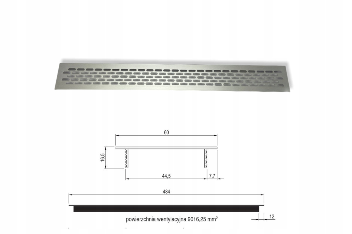 

Rejs Kratka wentylacyjna 60 L-484 aluminium