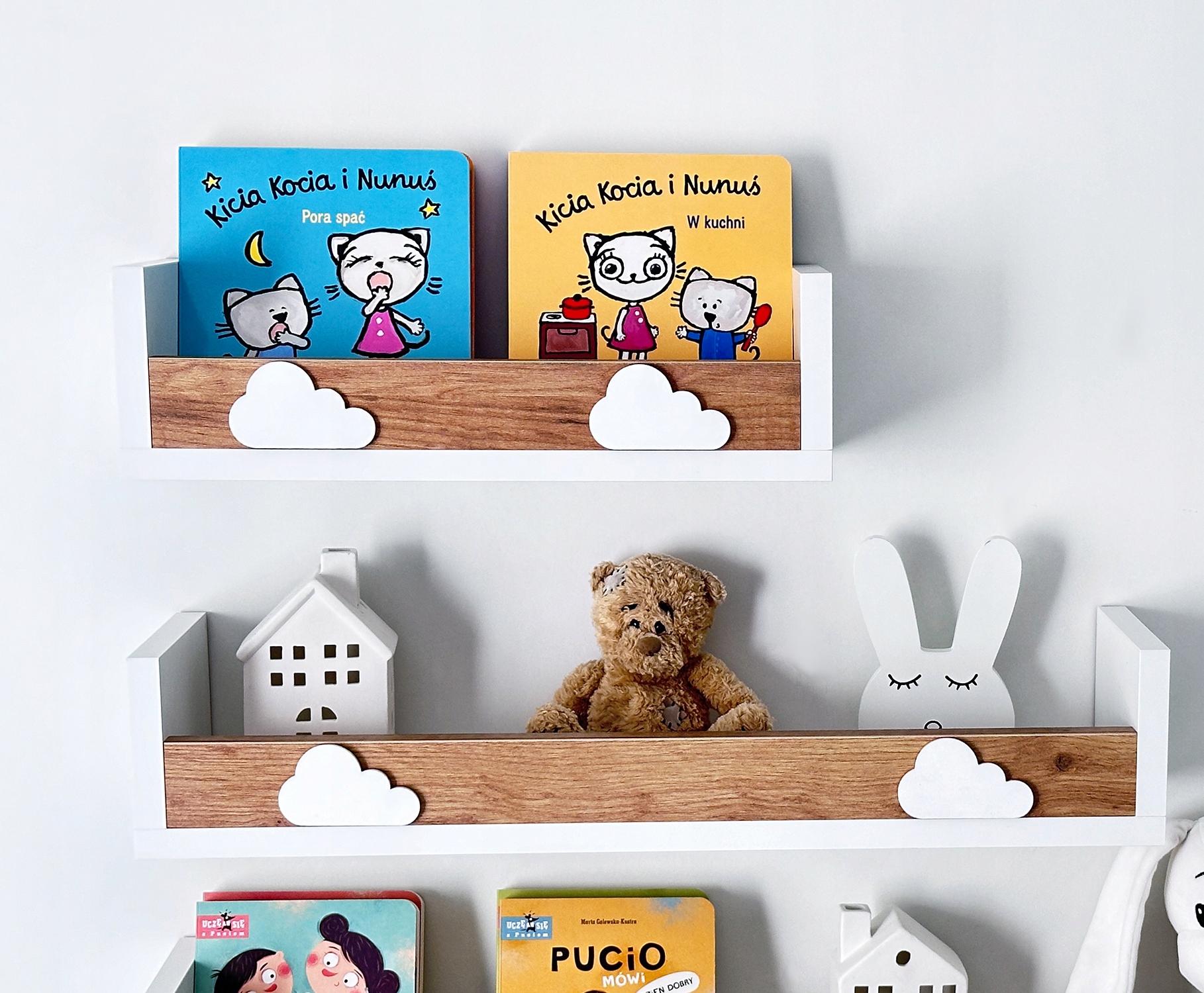 Półki wiszące dziecięce Skandynawskie 3szt. Białe Szerokość mebla 80 cm