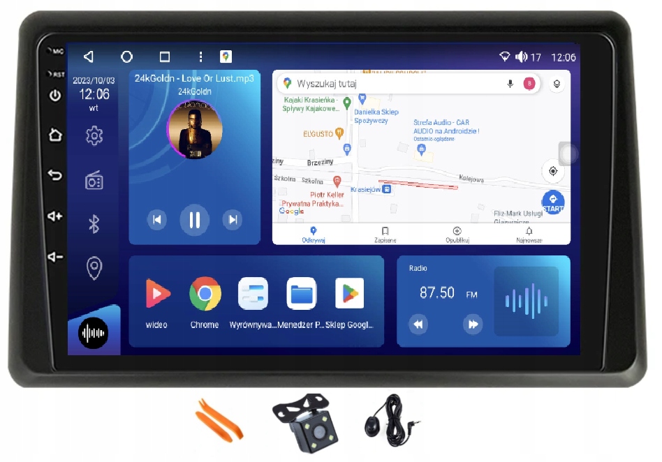 Radio Android Nawigacja Qled Carplay 128GB Lte Gps Renault Express 2021-