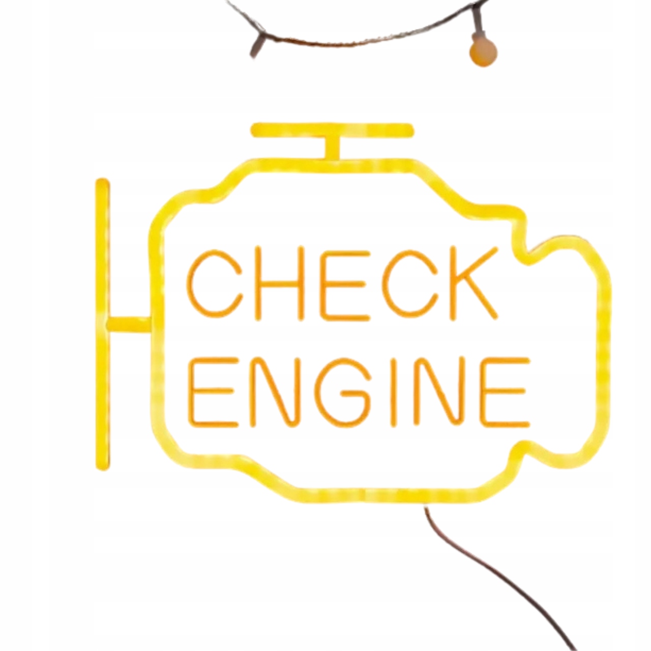Neonový nápis „Check Engine“ Plastová nástěnná lampa napájená přes Usb