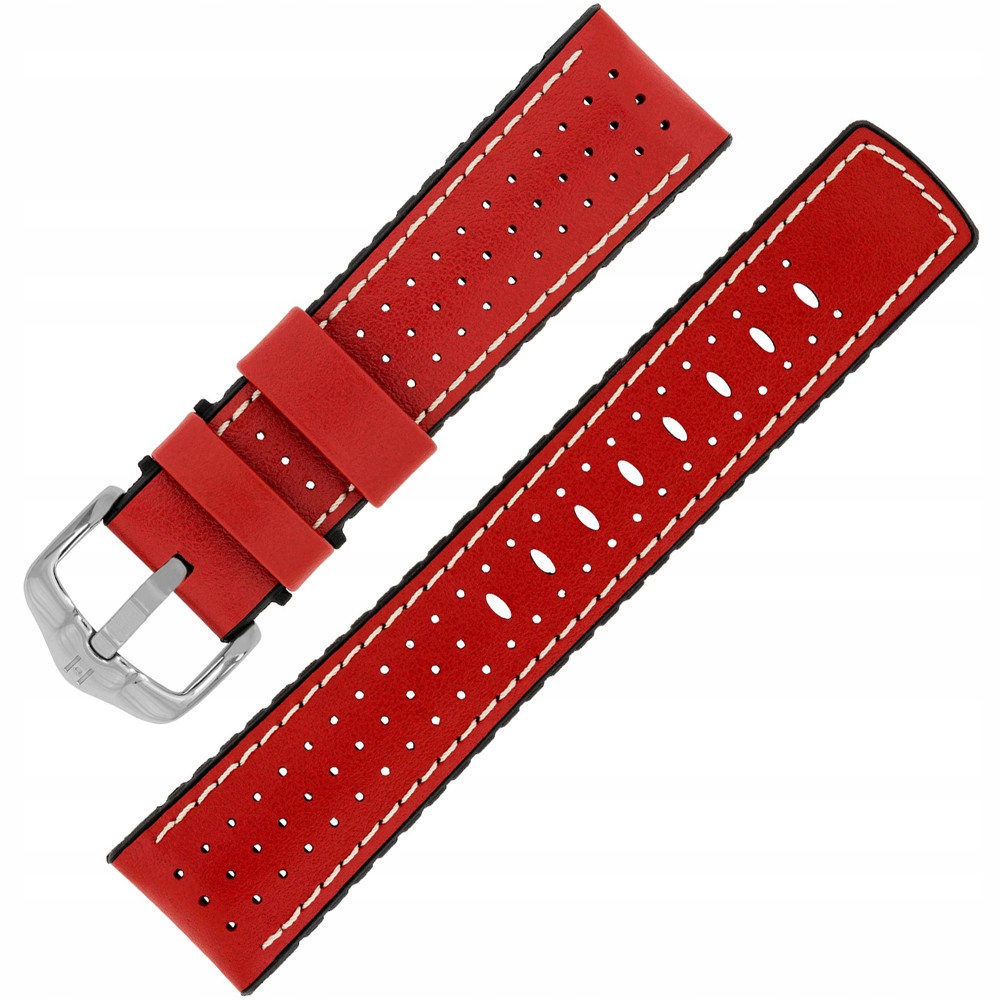 Pásek k hodinkám Hirsch 0915075020-2-22 červený 22 mm