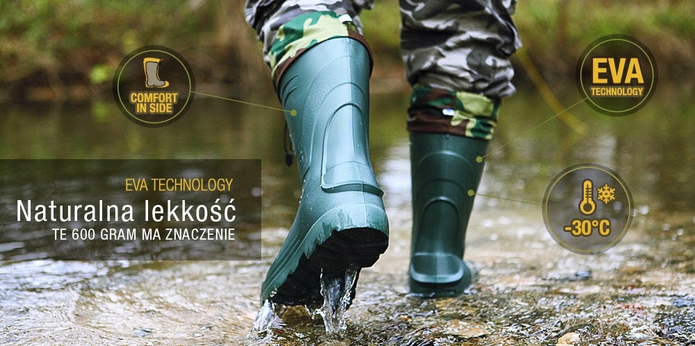 KALOSZE MĘSKIE PIANKOWE LEKKIE -30C ŚNIEGOWCE 47 Oryginalne opakowanie producenta folia