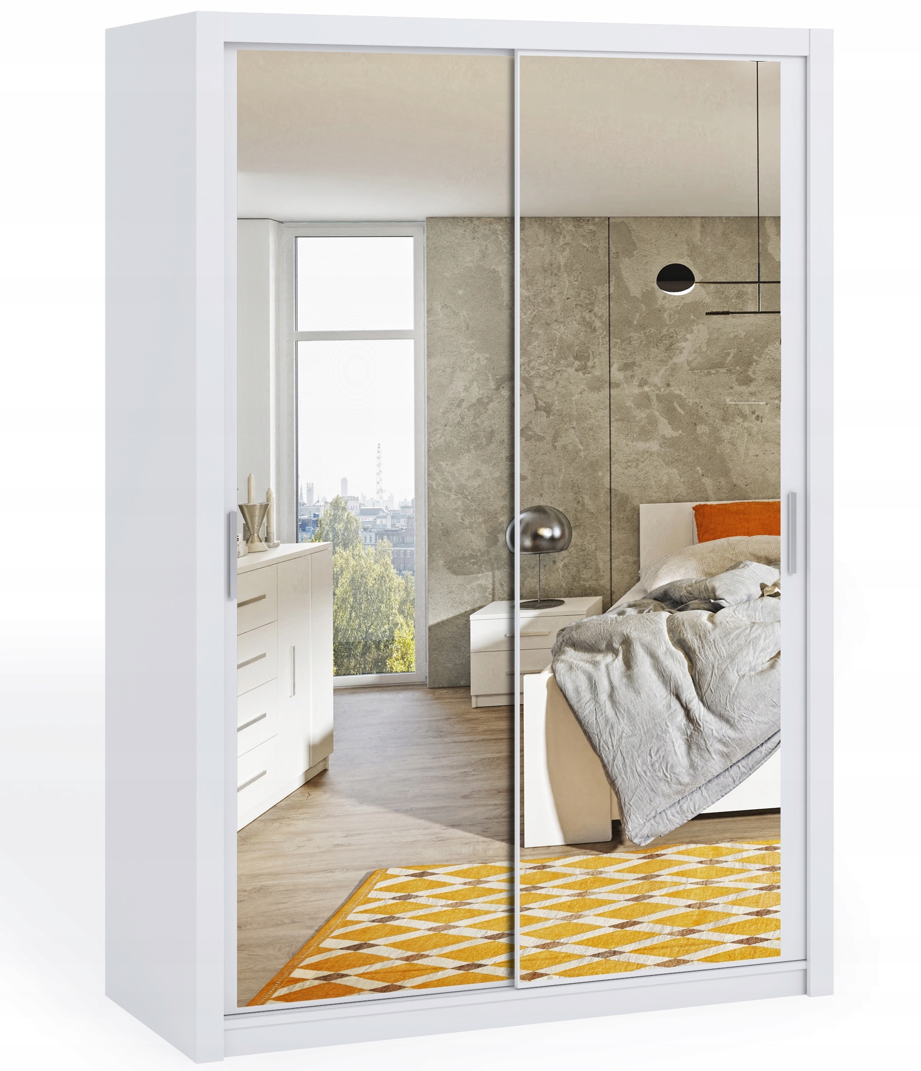 

szafa dwudrzwiowa lustrem półki przesuwna Bono 09