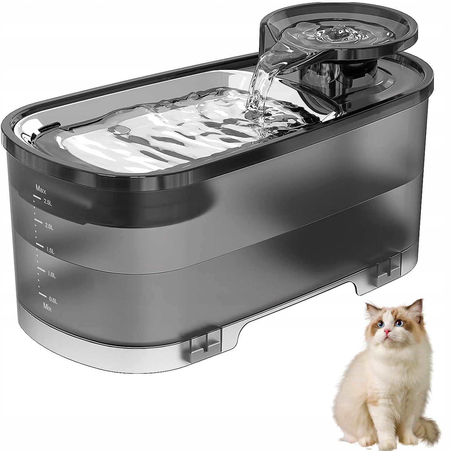 Levně Automatické Krmítko Pro Kočky 2.5 L Fontána Tiché Pídlo Miska+filtr