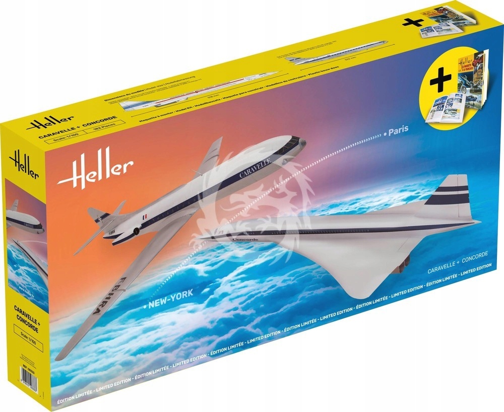 Concorde a Caravelle Heller 50333 v měřítku 1/100