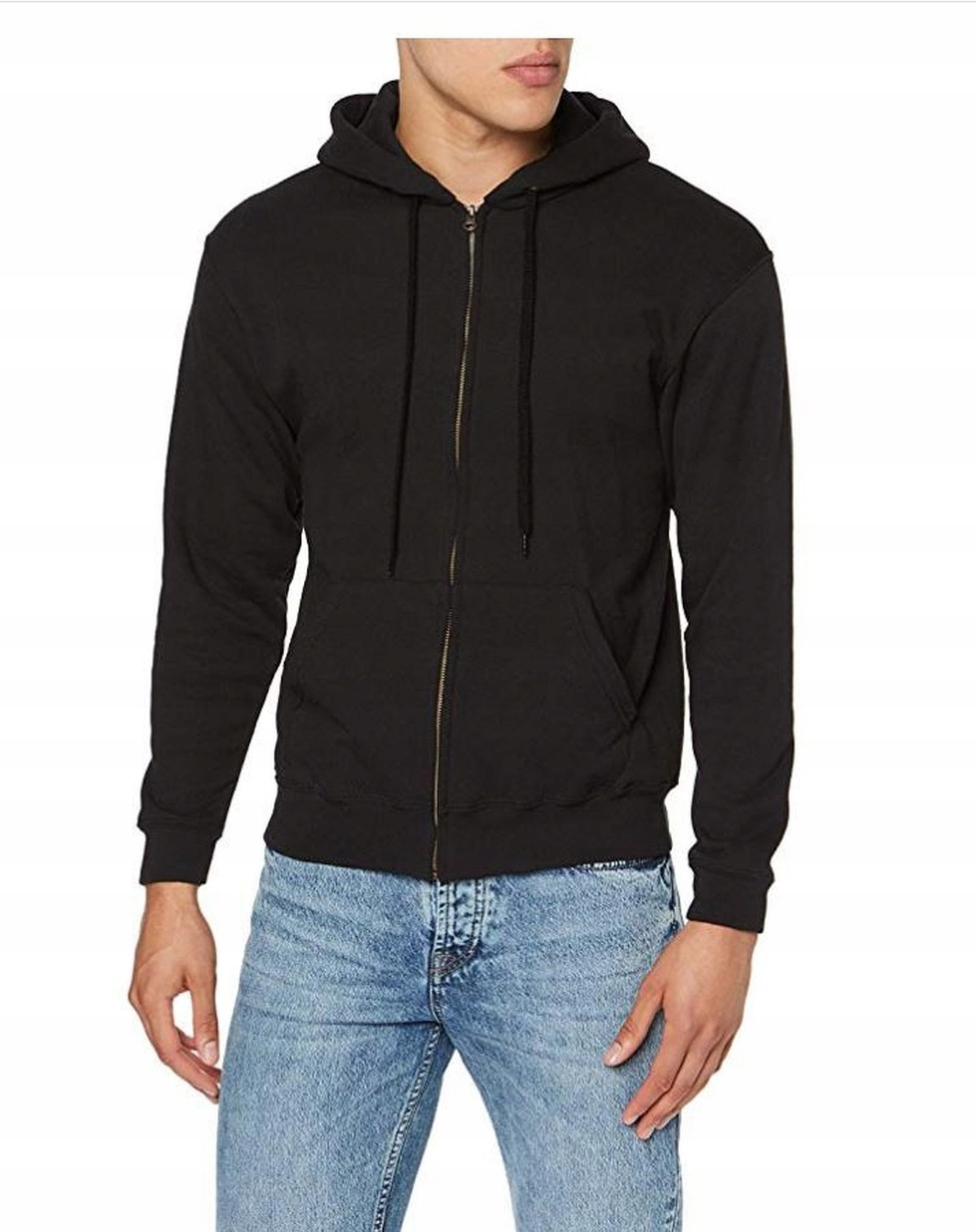 Bluza Z Kapturem i Zamkiem Gruba Solidna Fruit Black XL