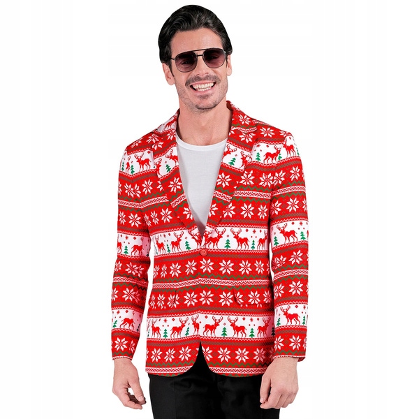 Sako Pánské Červené Vánoční Vzory XXL