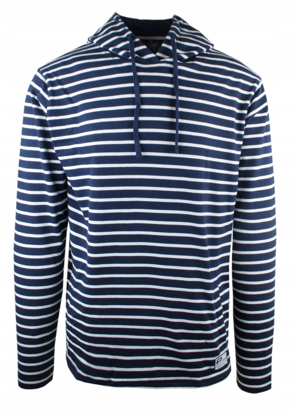 Lehká a tenká mikina s kapucí (Klokanka) – Pako Jeans – Námořnická Modrá, Pruh – XXL