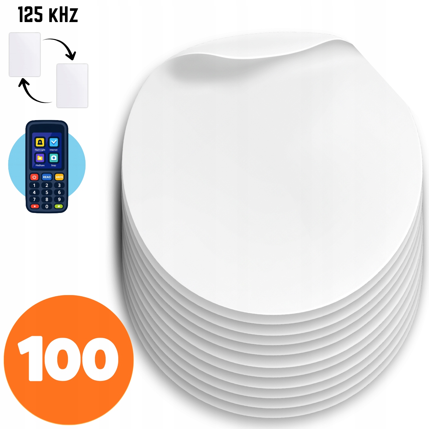 100 Ks Rfid Přístupová Nálepka 125kHz Bezkontaktní Programovatelná Kopírovatelná