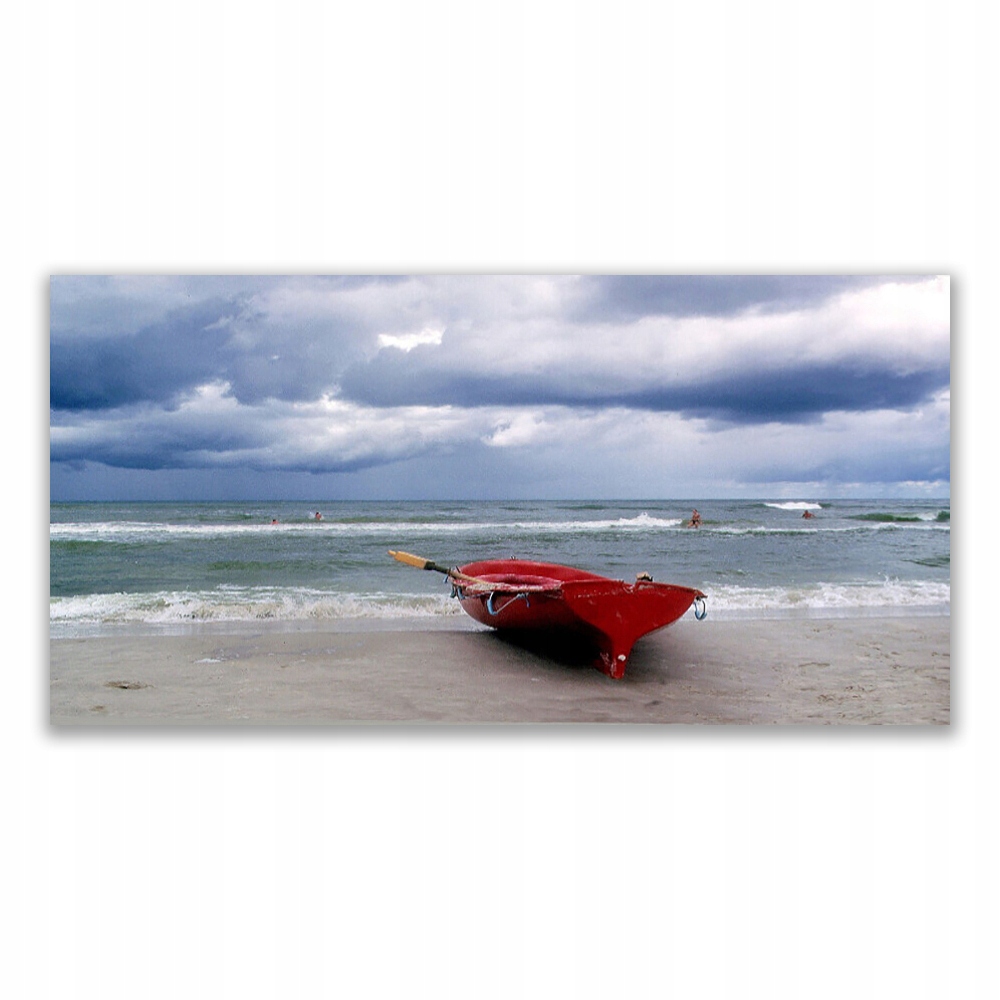 

Fotoobraz akryl 120x60 Łódka Plaża Morze Krajobraz