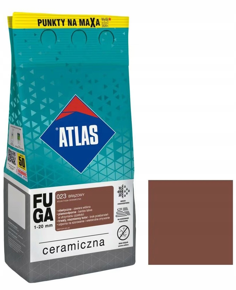 FUGA CERAMICZNA ATLAS 5kg *023* BRĄZOWY PO TERMINIE