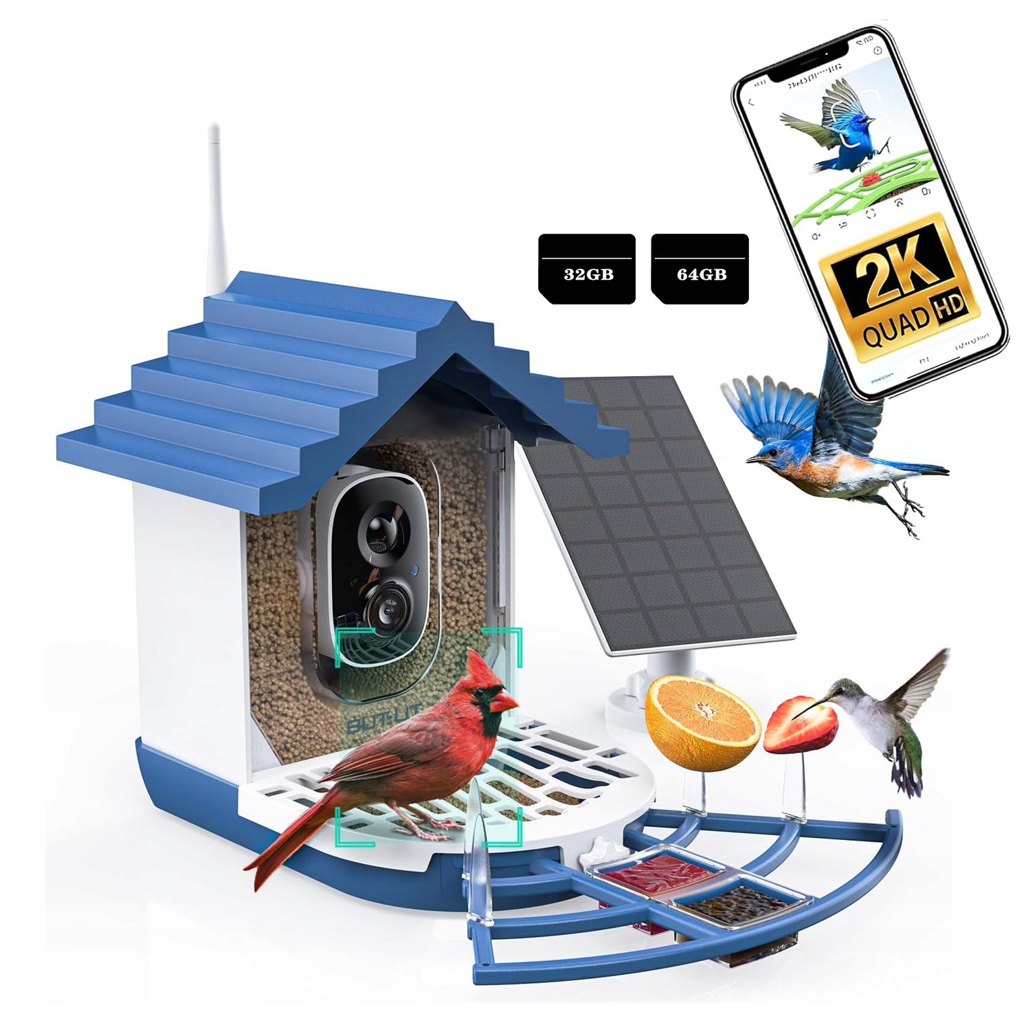 Krmítko pro ptáky s přístrojem Birdfy Venkovní krmítko pro ptáky s kartou