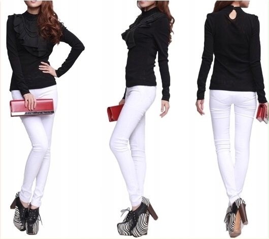 

Białe Push Up Legginsy Bawełna Z Kieszeniami L