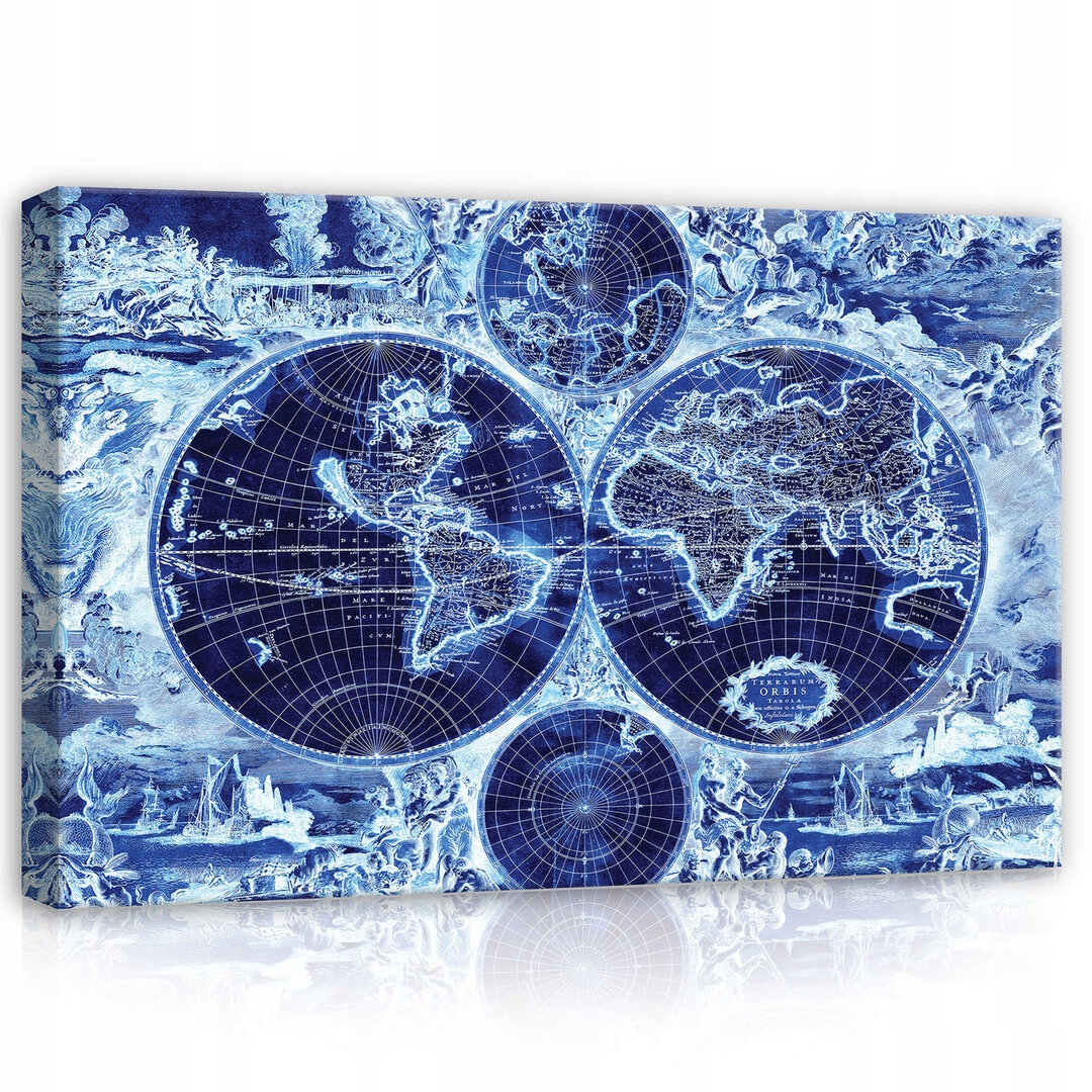 Obraz 80x60 Mapa světa vintage starožitné cestování oceány kontinenty styl