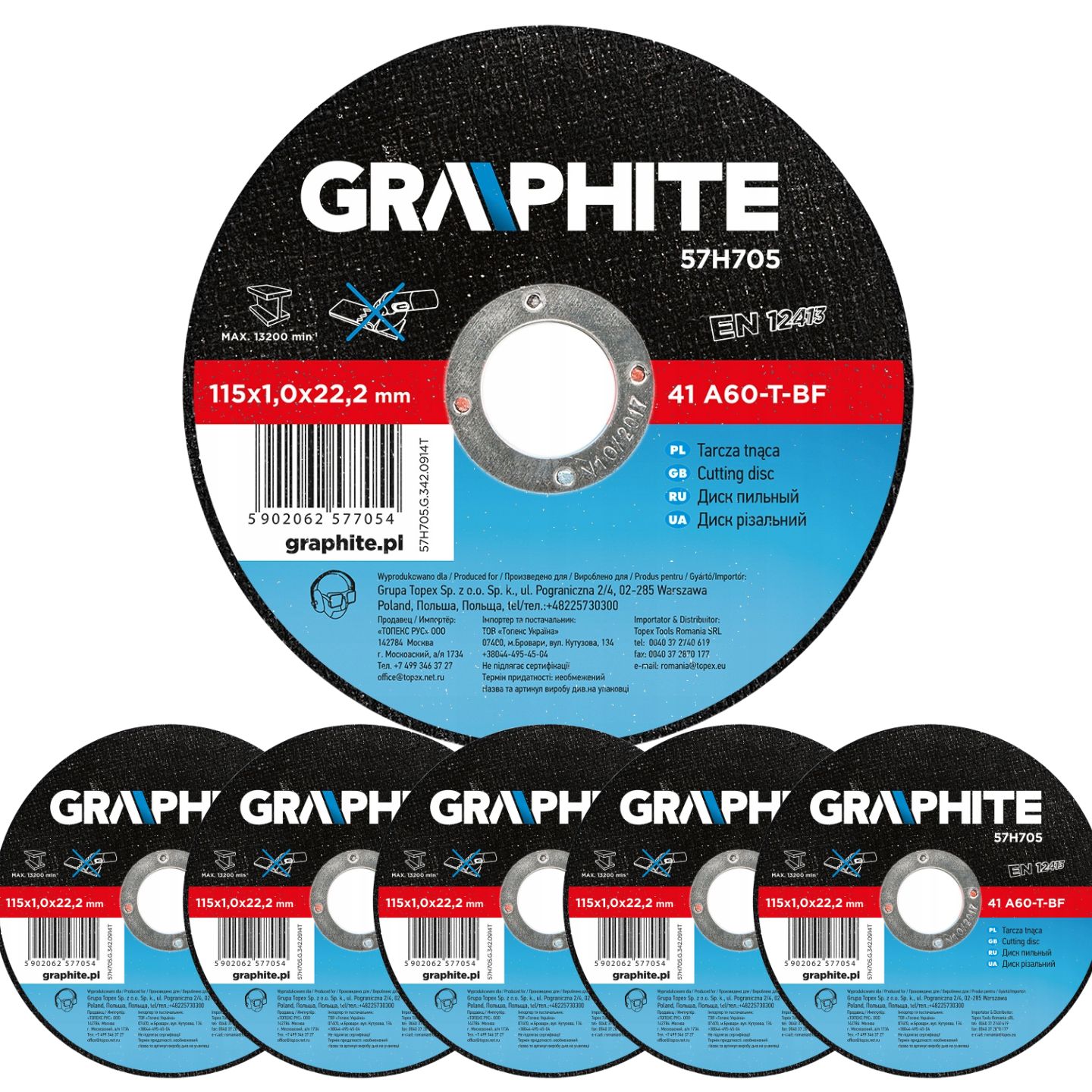 TARCZA TNĄCA DO METALU 115x1x22.2mm GRAPHTE Marka Graphite