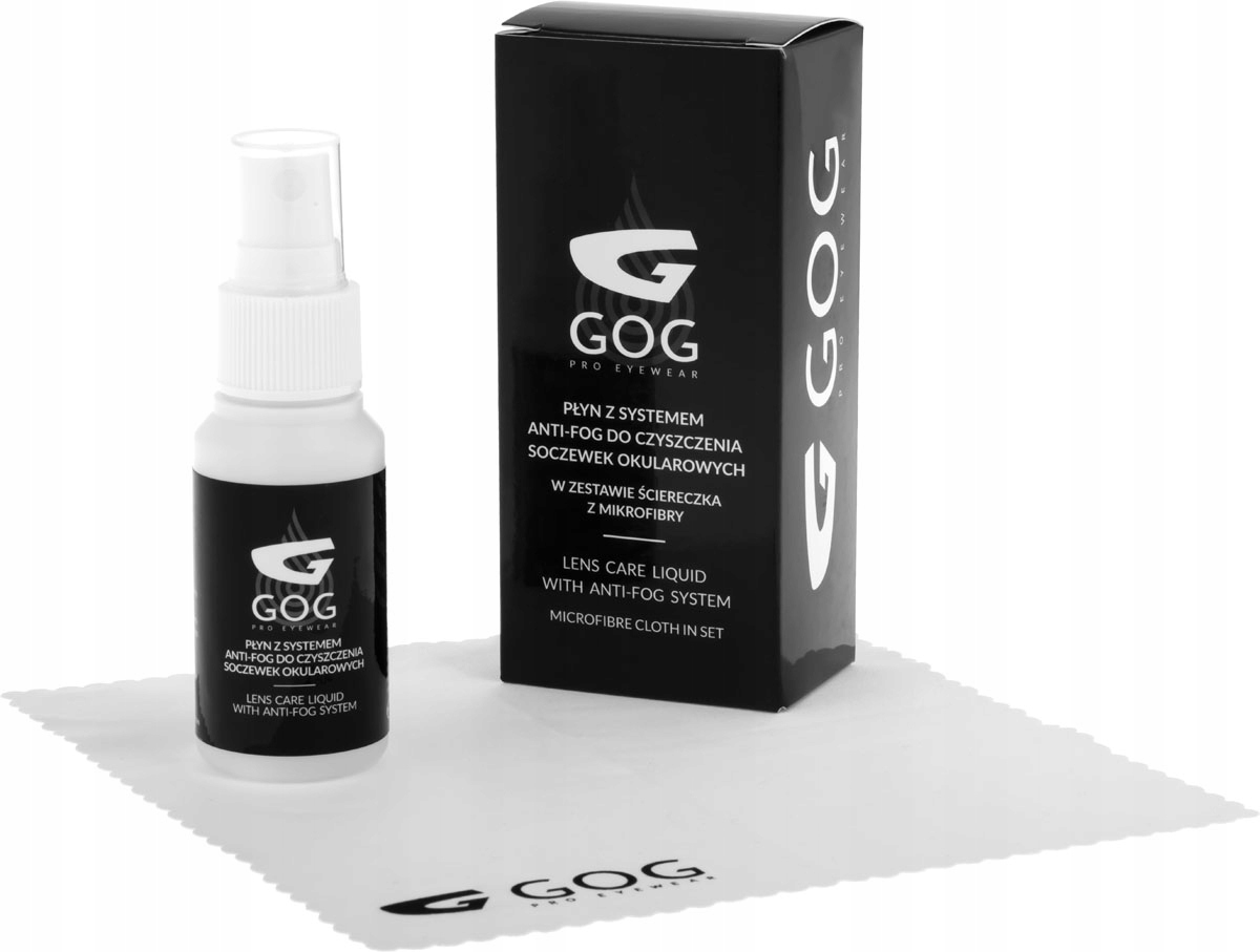 ZESTAW CZYSZCZĄCY SPRAY GOG ANTIFOG PRZECIW PAROWANIU DO OKULARÓW 30 ml