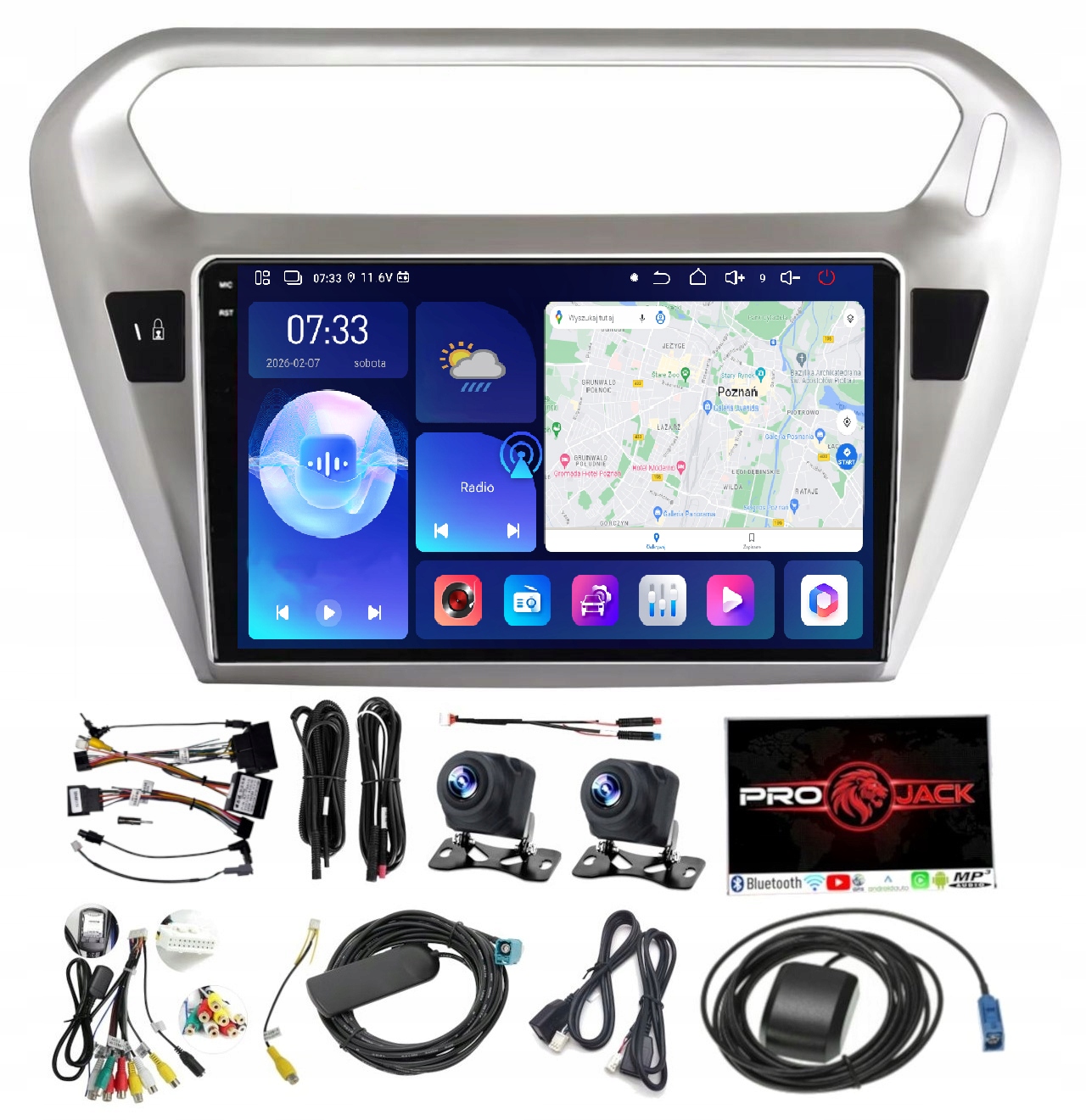 Autorádio S Navigací Carplay Gps Android Citroen C-elysée 2012-2021 6/128GB Sim