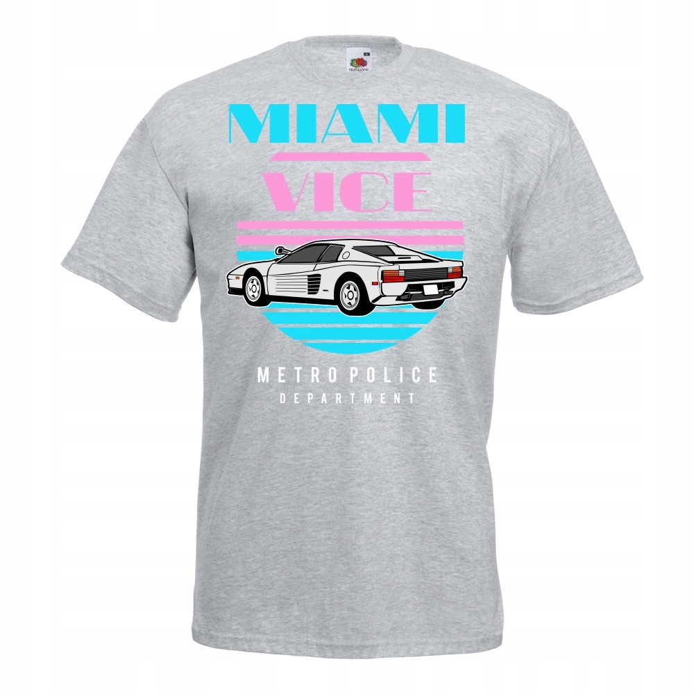 

Koszulka Miami vice auto samochód XL szara