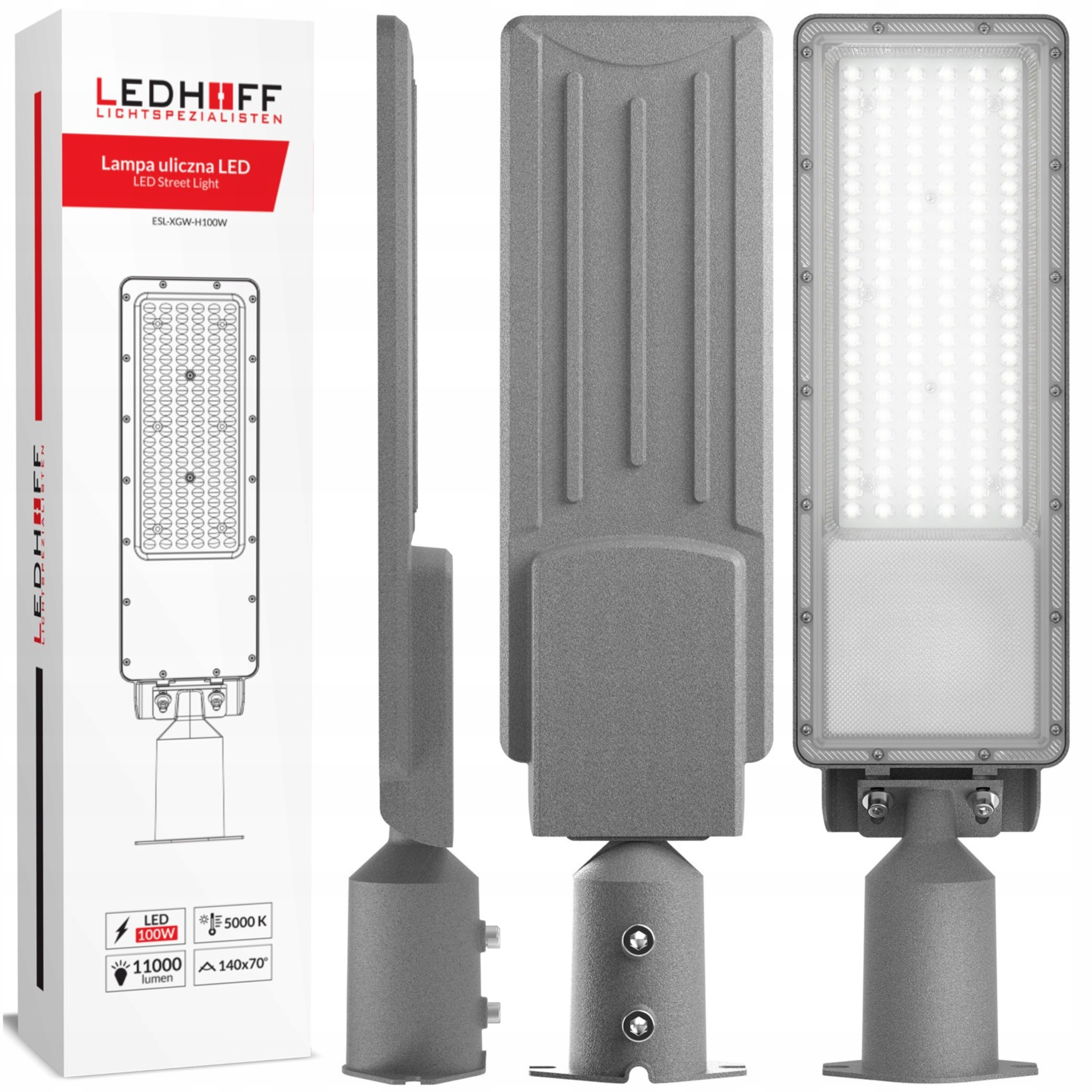 Led pouliční lampa na parkoviště 100W 5000K Vodotěsná pro příjezdovou cestu do zahrady