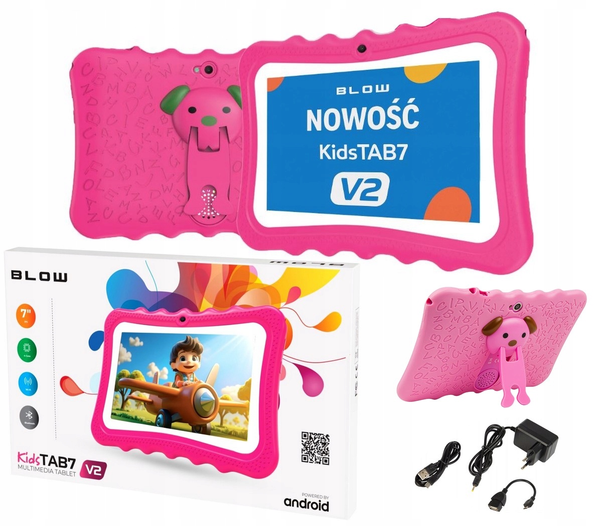 Tablet Pro Děti Kidstab 7 4 32GB Herní Konzole Růžový Dárek K Vánocům