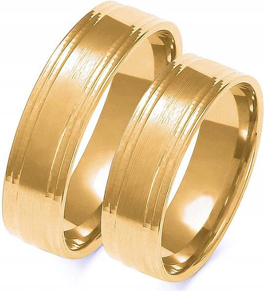 Zlatý snubní prsten pro pár 585 vel. 29 30 31 s gravírováním pánský dámský 14k