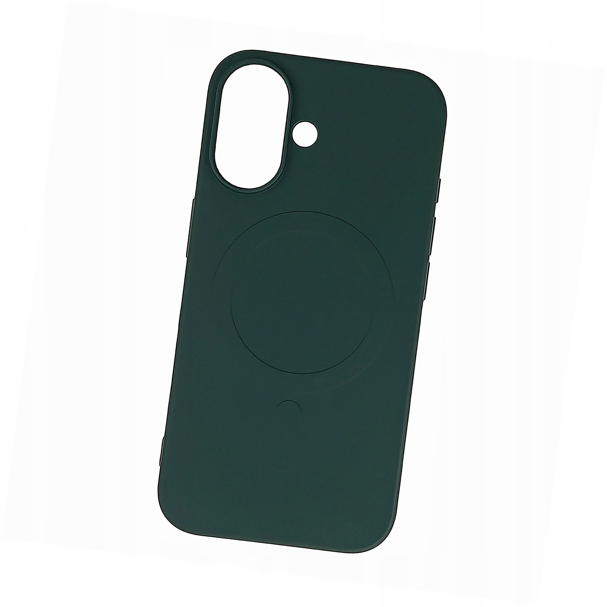 Plecki Etui Liquid Silicone Case MagSafe do iPhone 16 ciemnozielone