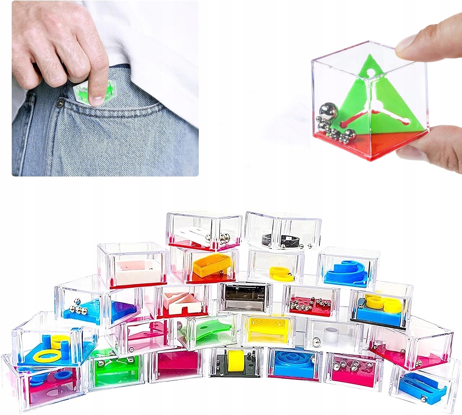 KOSTKI LOGICZNO-ZRĘCZNOŚCIOWE ŁAMIGŁÓWKI 24 SZT. Marka AIG