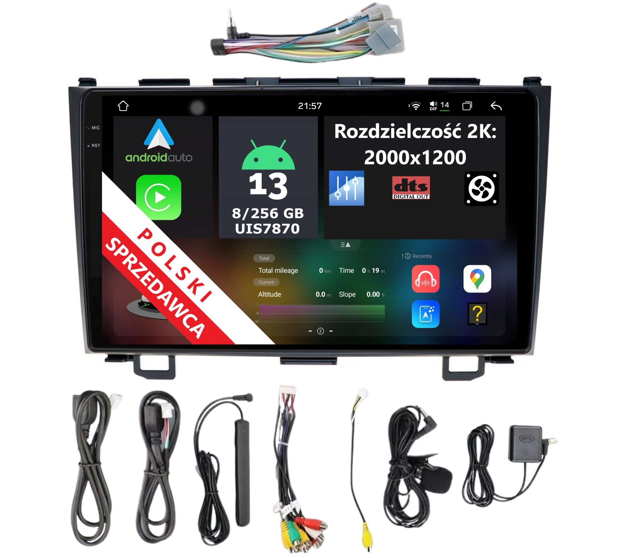 Rádio 2DIN Navigace Android Honda Cr-v Crv 3 III 8/256 Gb Dsp Carplay Lte